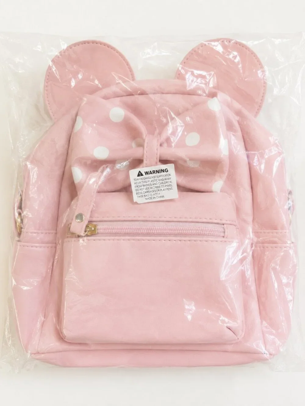 Pink Mouse Ear Kids Backpack Bow Mini Bag